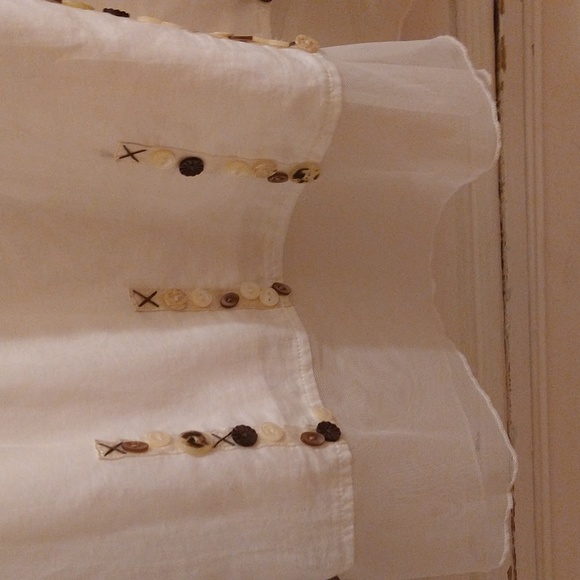 J Jill white cotton skirt with button embellishments Sz XS - Picture 2 of 9